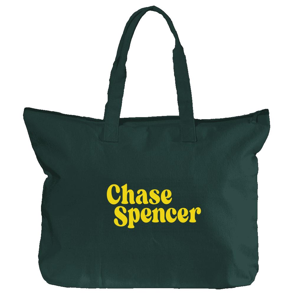 Chase Spencer Logo Yellow Canvas Zippered Book Tote (12oz)