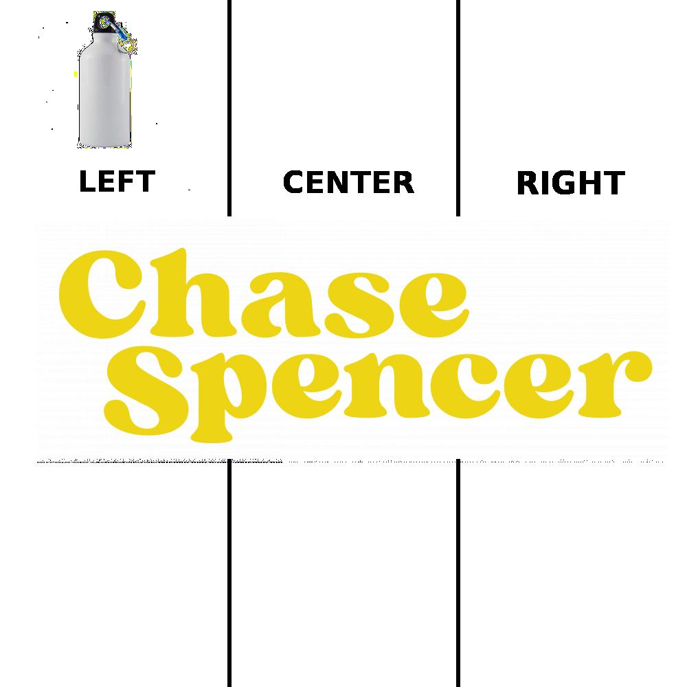 Chase Spencer Logo Yellow Aluminum Water Bottle
