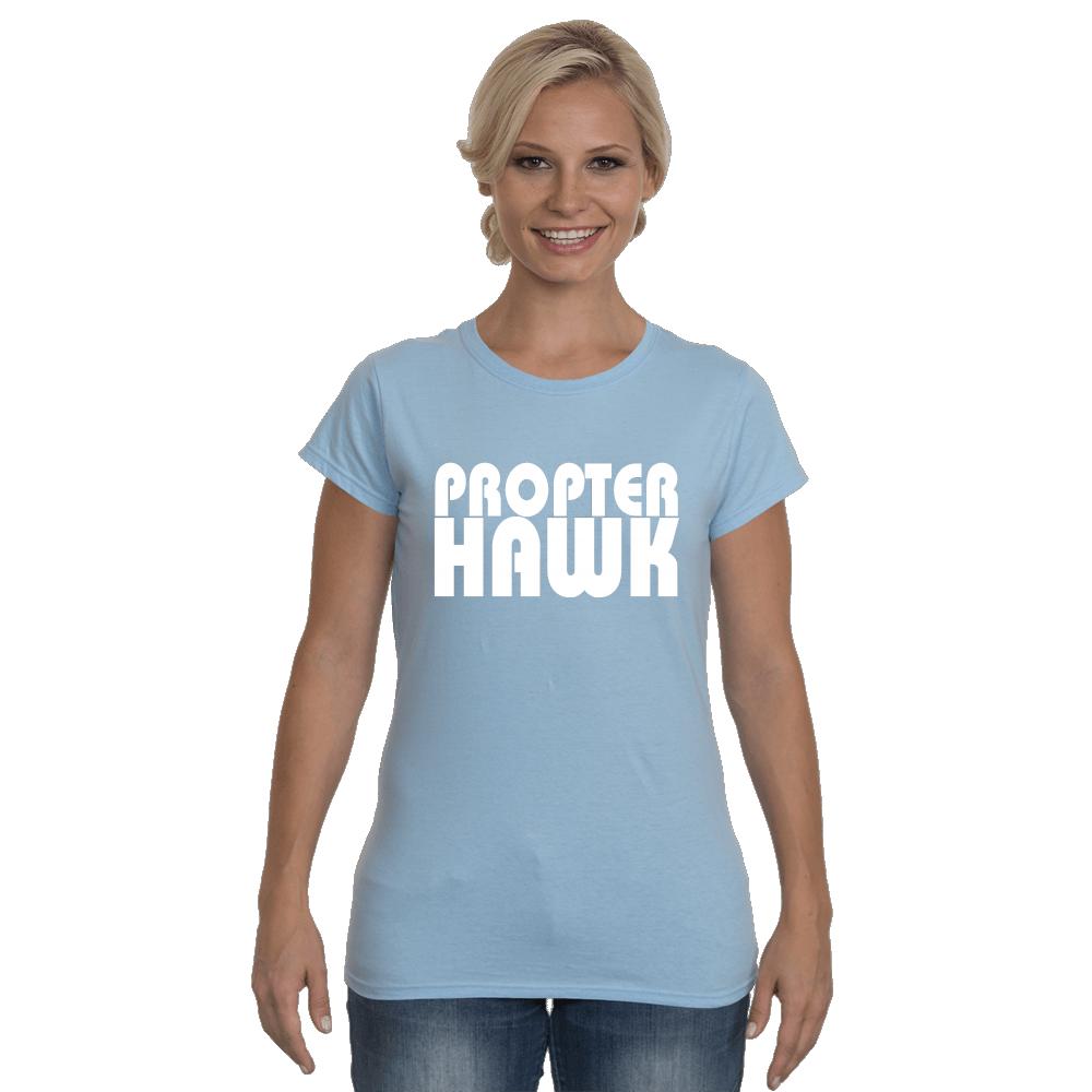 Propter Hawk White Logo Softstyle Ladies T-Shirt
