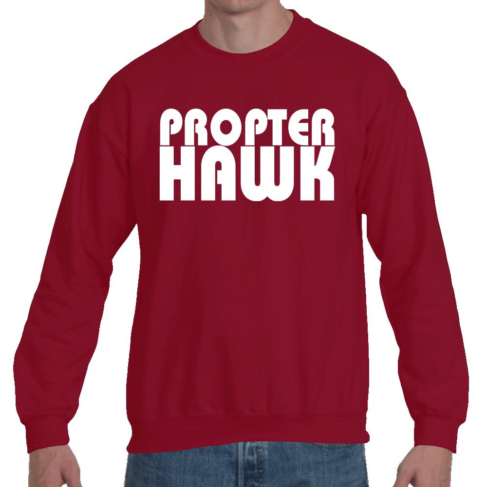 Propter Hawk White Logo 50/50 Fleece Crew