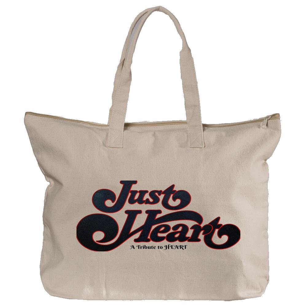 Just Heart Logo Canvas Zippered Book Tote (12oz)