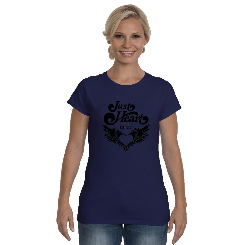 Just Heart Black Softstyle Ladies T-Shirt