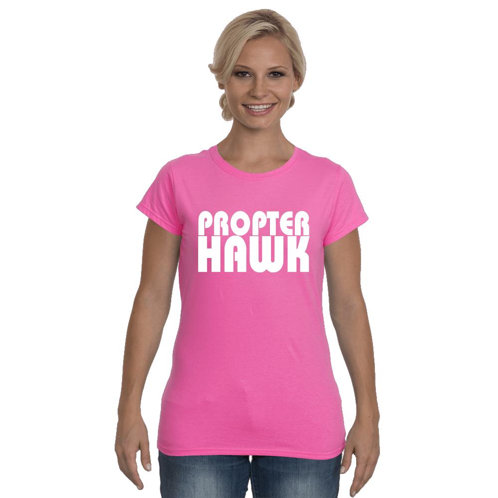 Propter Hawk White Logo Softstyle Ladies T-Shirt