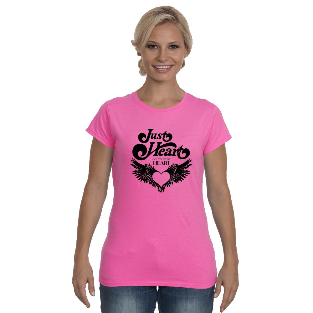 Just Heart Black Softstyle Ladies T-Shirt
