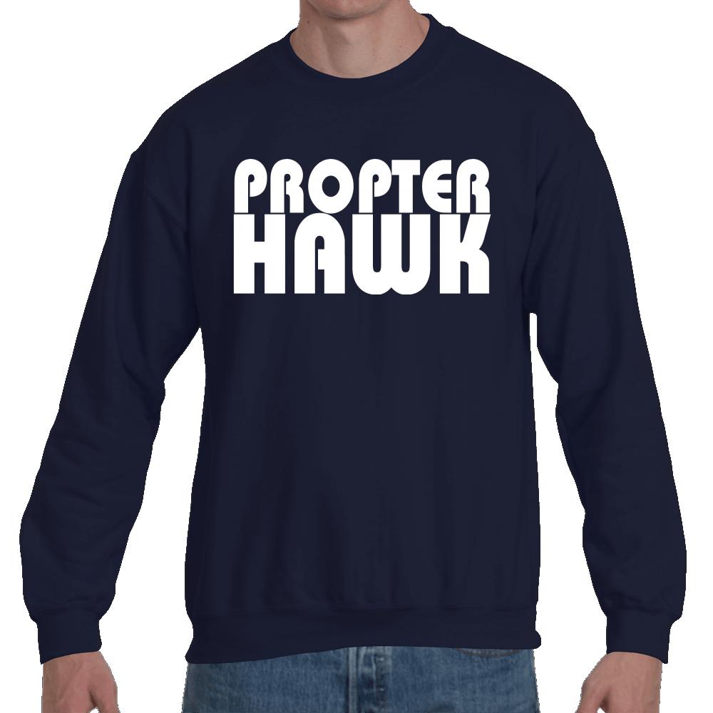 Propter Hawk White Logo 50/50 Fleece Crew